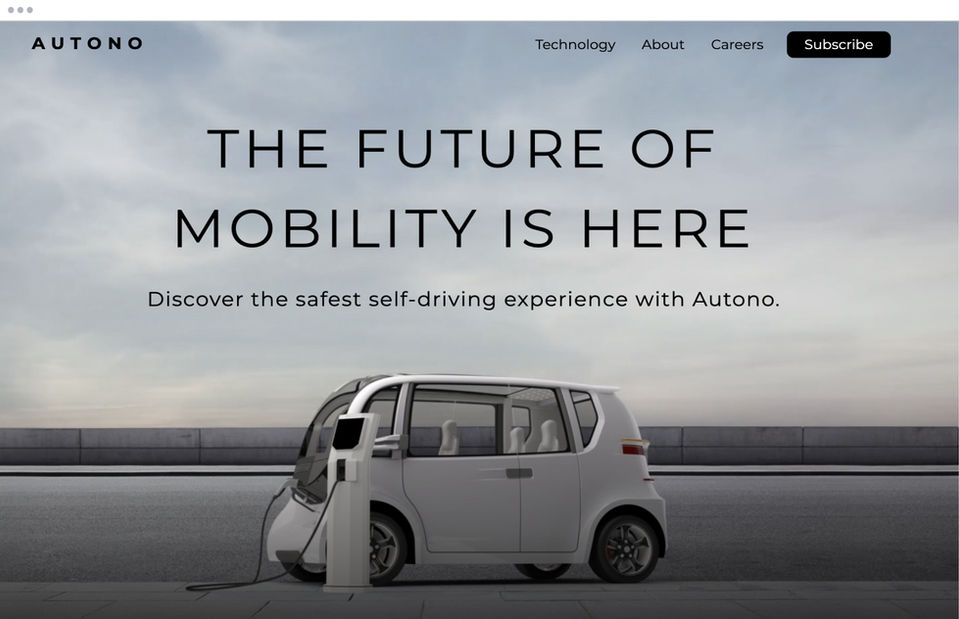 Nettside for selvkjørende bil.