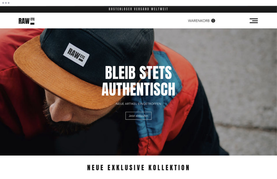 Website-Template für einen Online-Shop für Accessoires