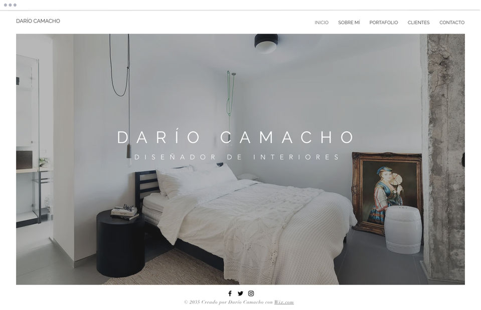 Plantilla web para diseñador de interiores