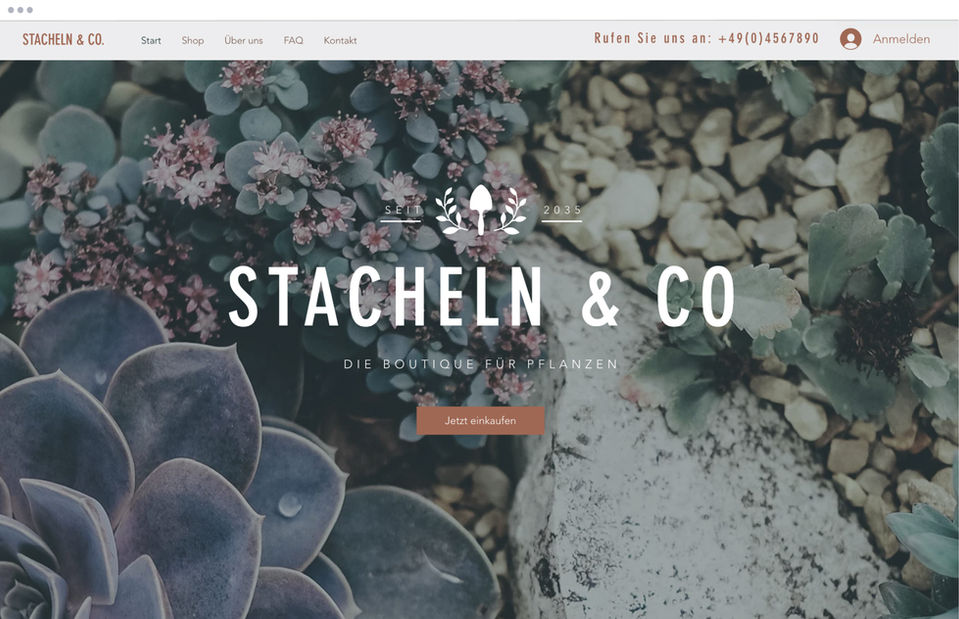 Website-Template für einen Shop für Pflanzen