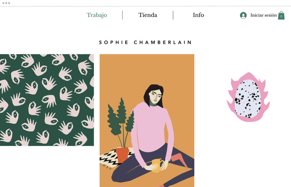 Plantilla web de portafolio web de una ilustradora