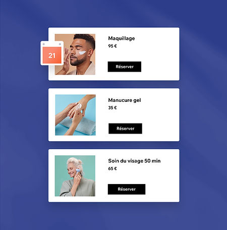 Options de réservation pour les soins cosmétiques avec Wix Bookings
